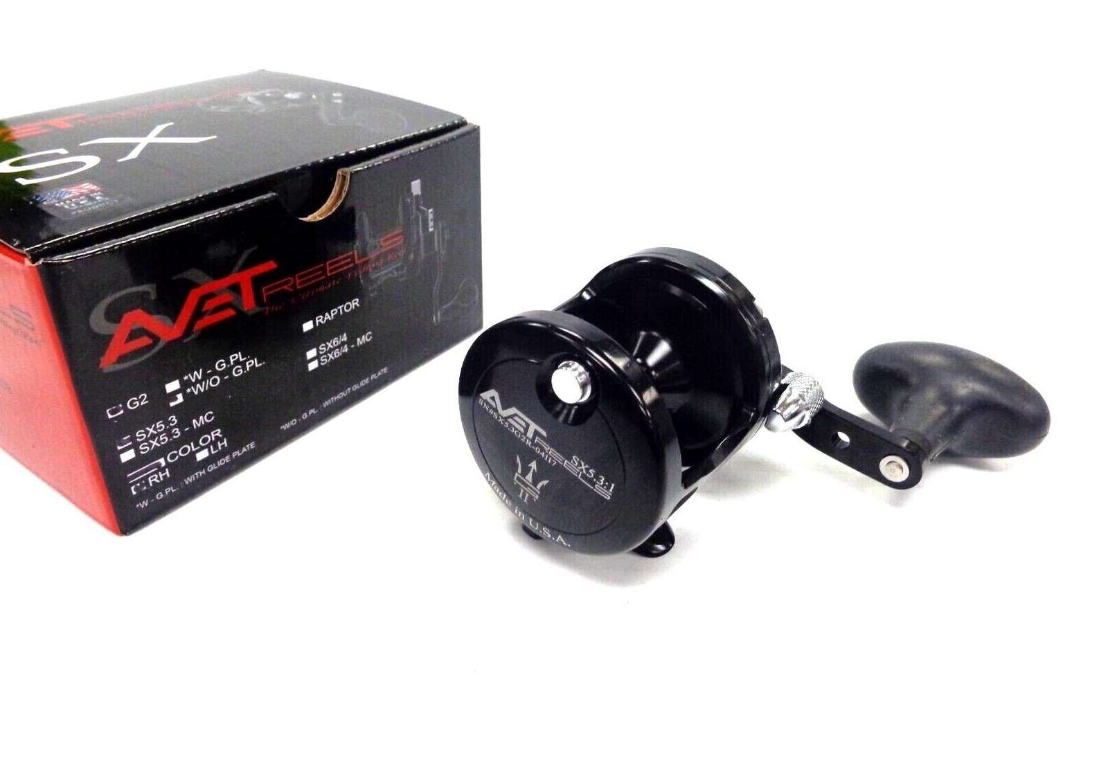 Avet SX5.3 G2 NGP Single Speed Lever Drag Reel – Right Handed – BLACK