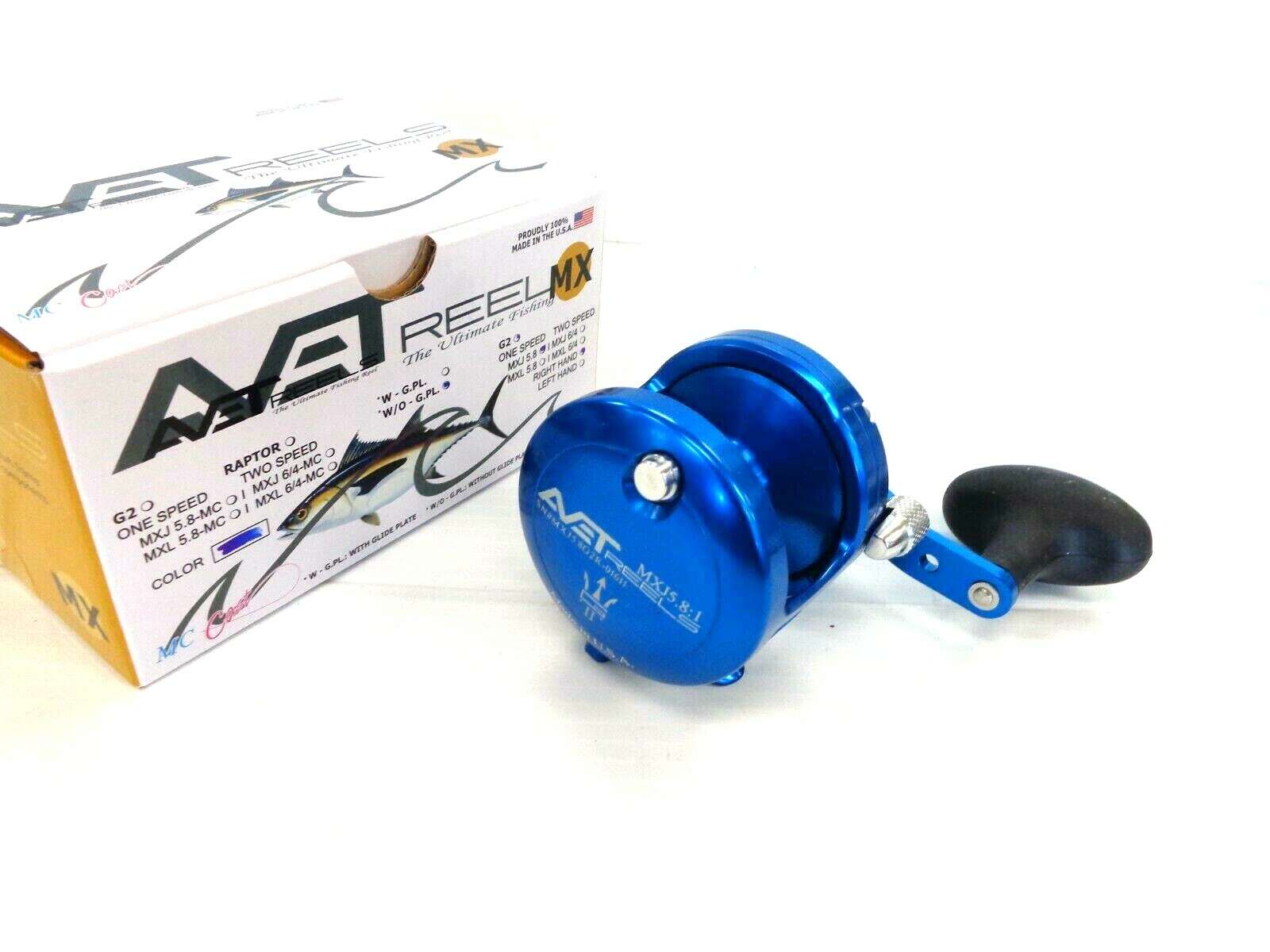 Avet MXJ5.8 G2 NGP Single Speed Lever Drag Reel – Right Handed – BLUE