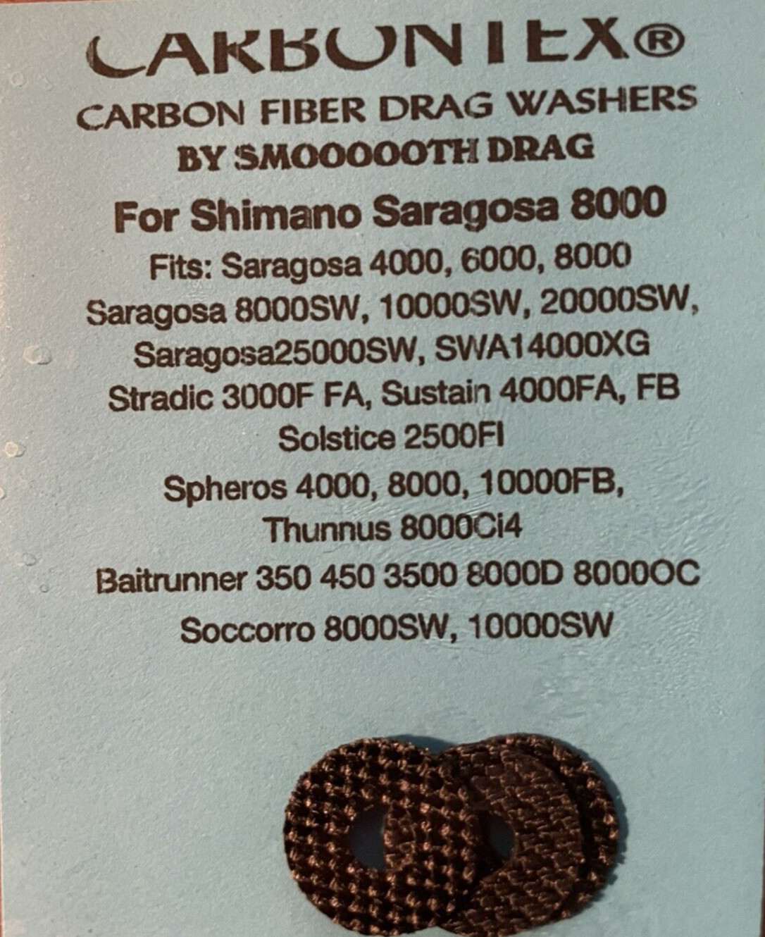 SHIMANO Saragosa 4000, 6000, 8000, 8000SW, 10000SW, 20000SW & 25000SW CARBONTEX