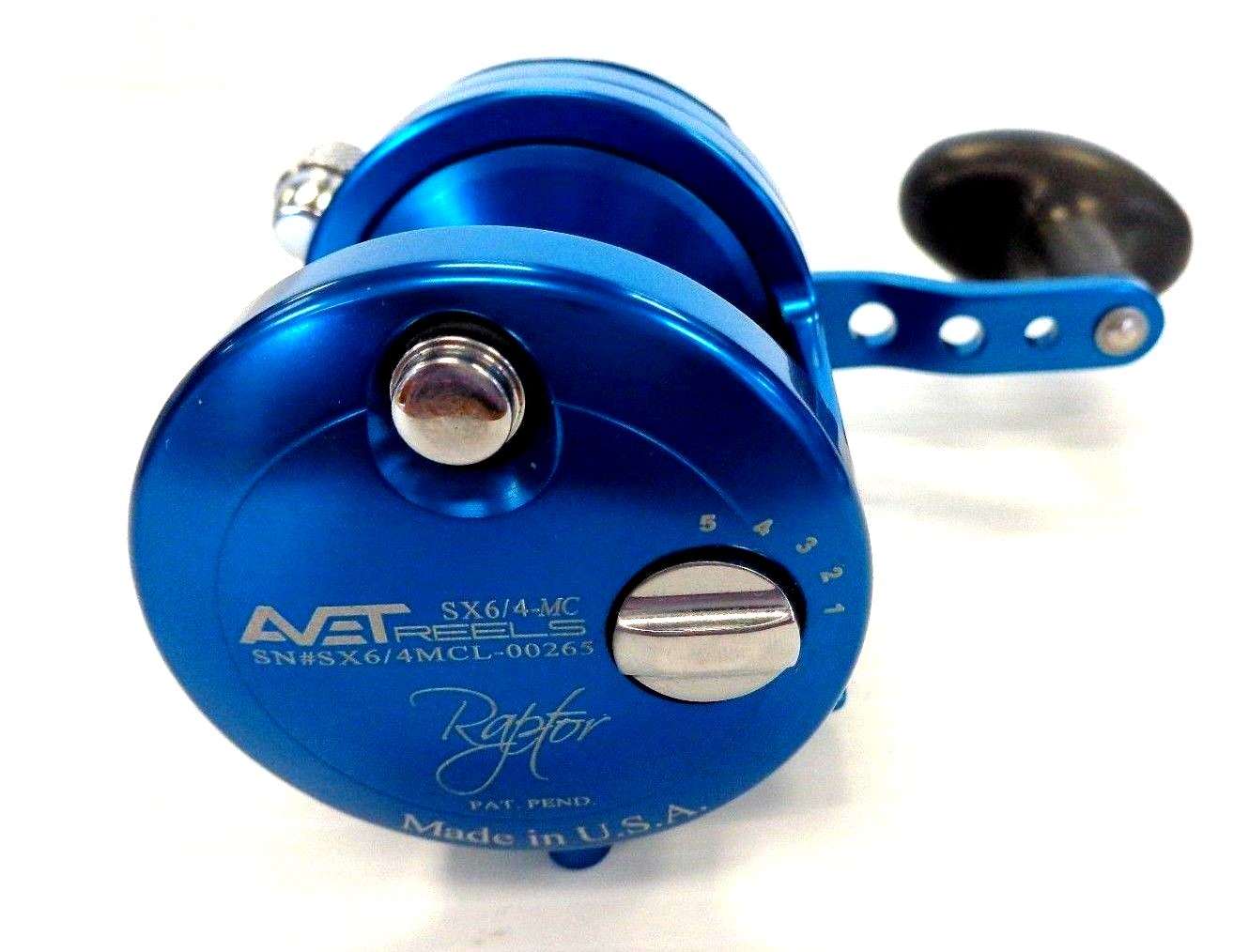 Avet RAPTOR SX6/4 MC 2-Speed Lever Drag Casting Reel MC Cast – BLUE Right Hand