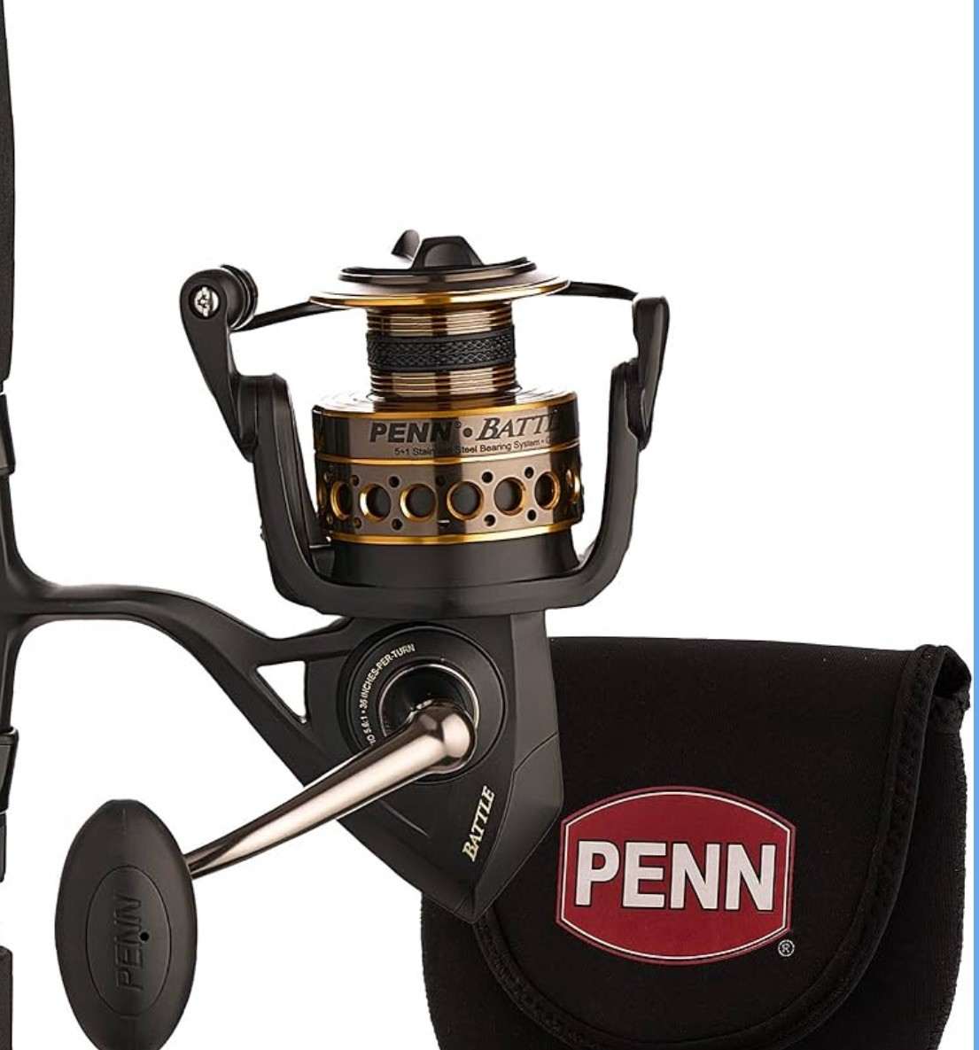 PENN Battle Spinning Fishing Reel, 6000 5:6:1 Black