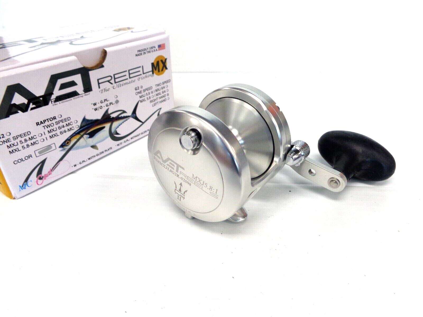 Avet MXJ5.8 G2 NGP Single Speed Lever Drag Reel – Right Handed – SILVER