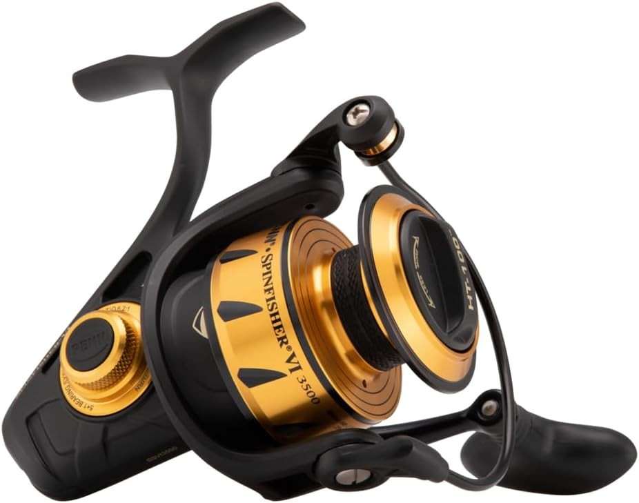PENN Spinfisher VI Spinning Fishing Reel 3500, Black Gold