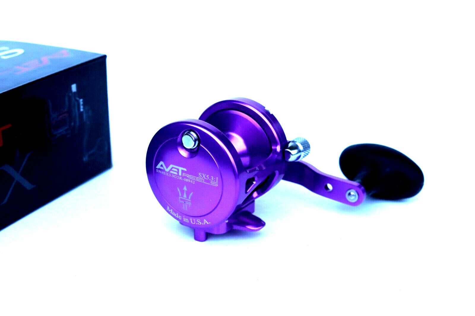 Avet SX5.3 G2 NGP Single Speed Lever Drag Reel – Right Hand – PURPLE