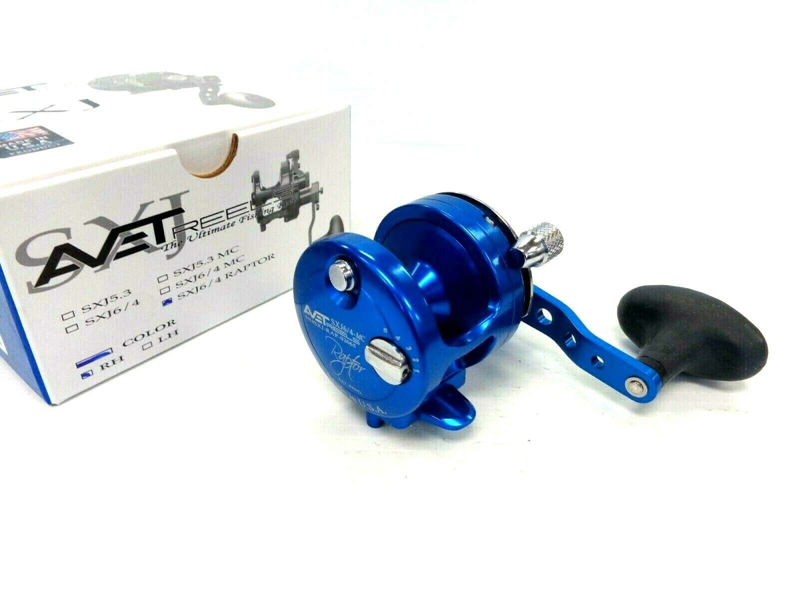 Avet SXJ6/4 MC RAPTOR Two-Speed Lever Drag Reel – BLUE – Right Handed
