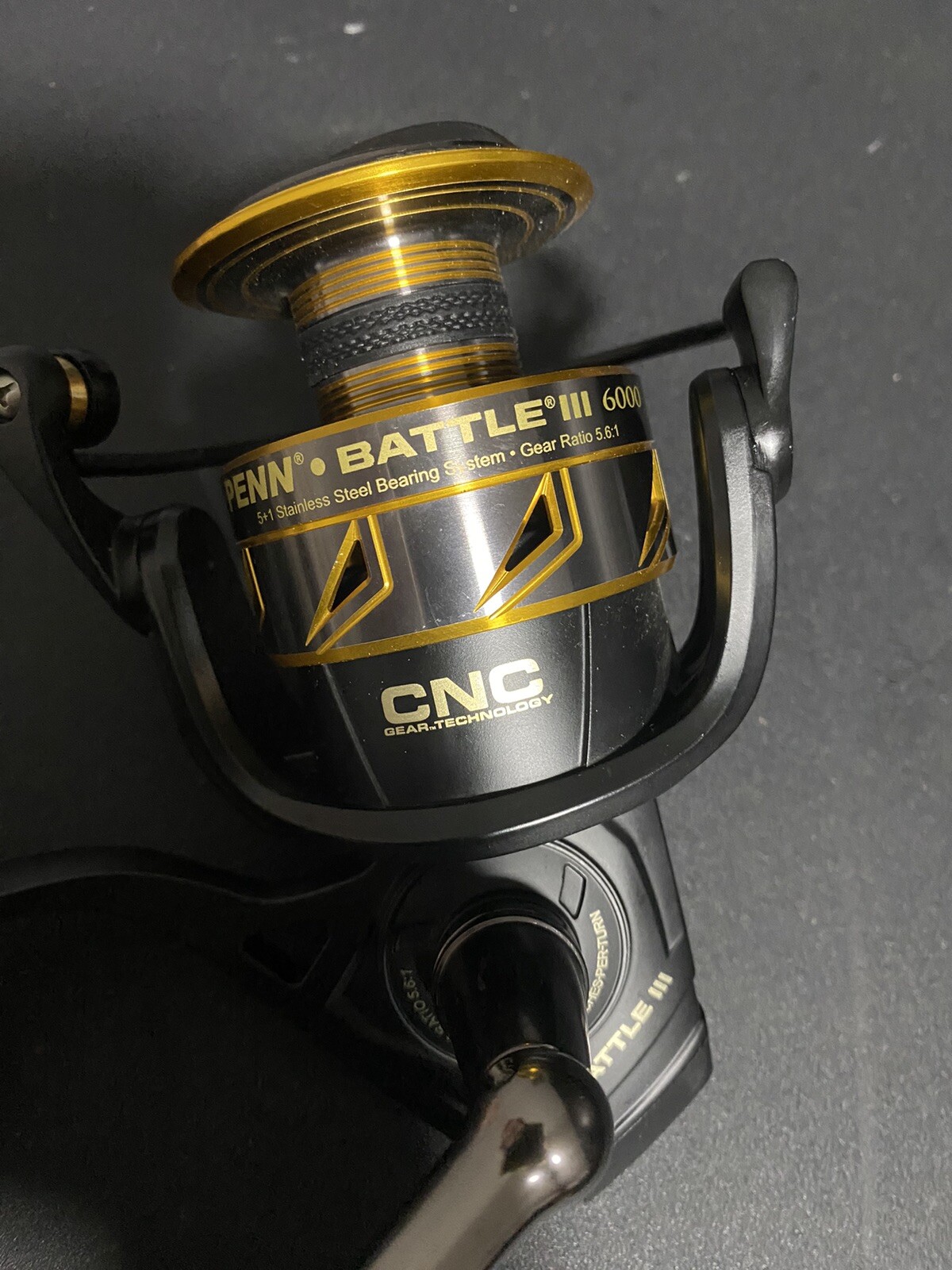 Penn Battle III 6000 Spinning Fishing Reel – Black/Gold