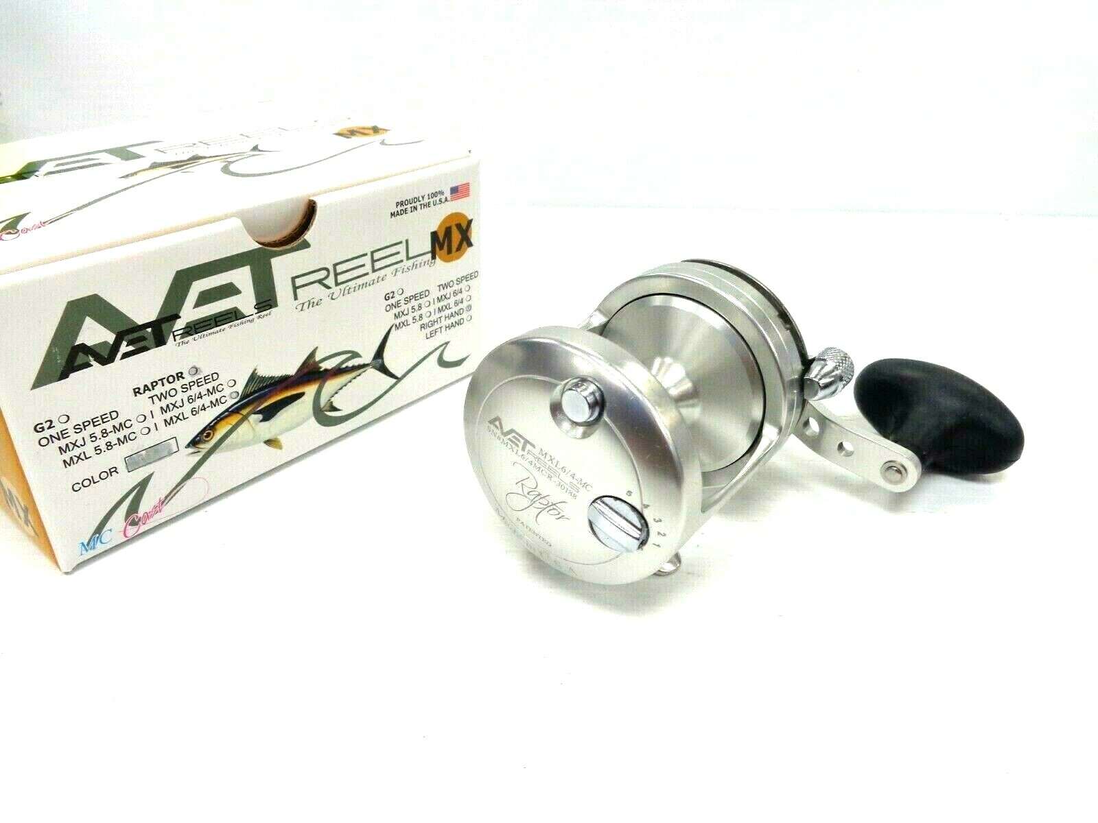 Avet MXL6/4 MC  RAPTOR Two-Speed Lever Drag Reel – SILVER – Right Hand – New