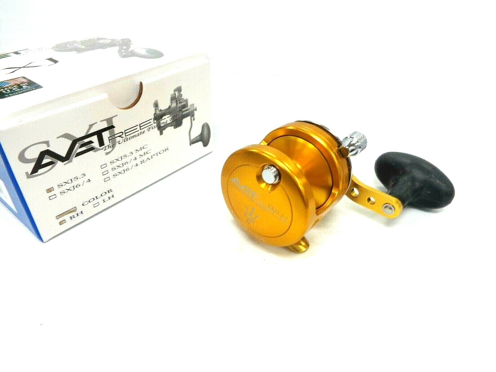 Avet SXJ5.3 G2 Single Speed Lever Drag Reel SX5.3JG2 – Right Handed – GOLD
