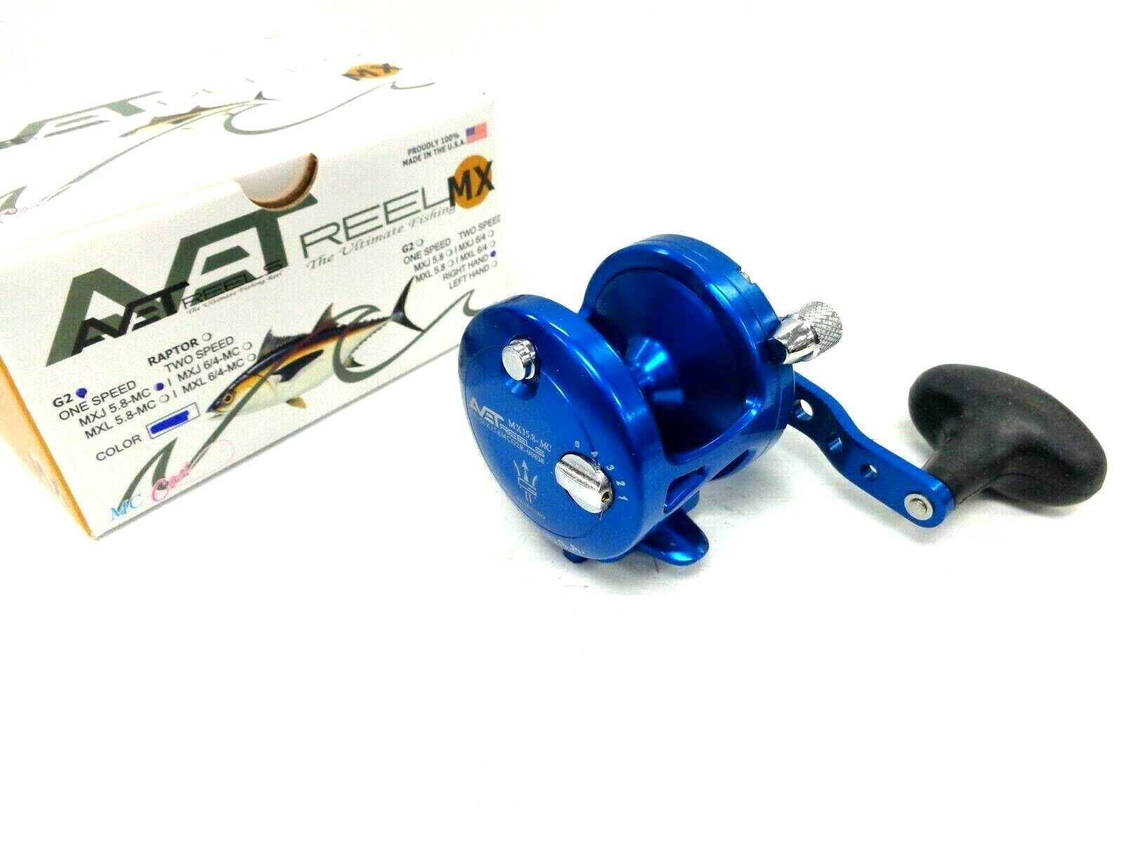 Avet MXJ5.8 MC G2 NGP Single Speed Lever Drag Reel – Right Handed – BLUE