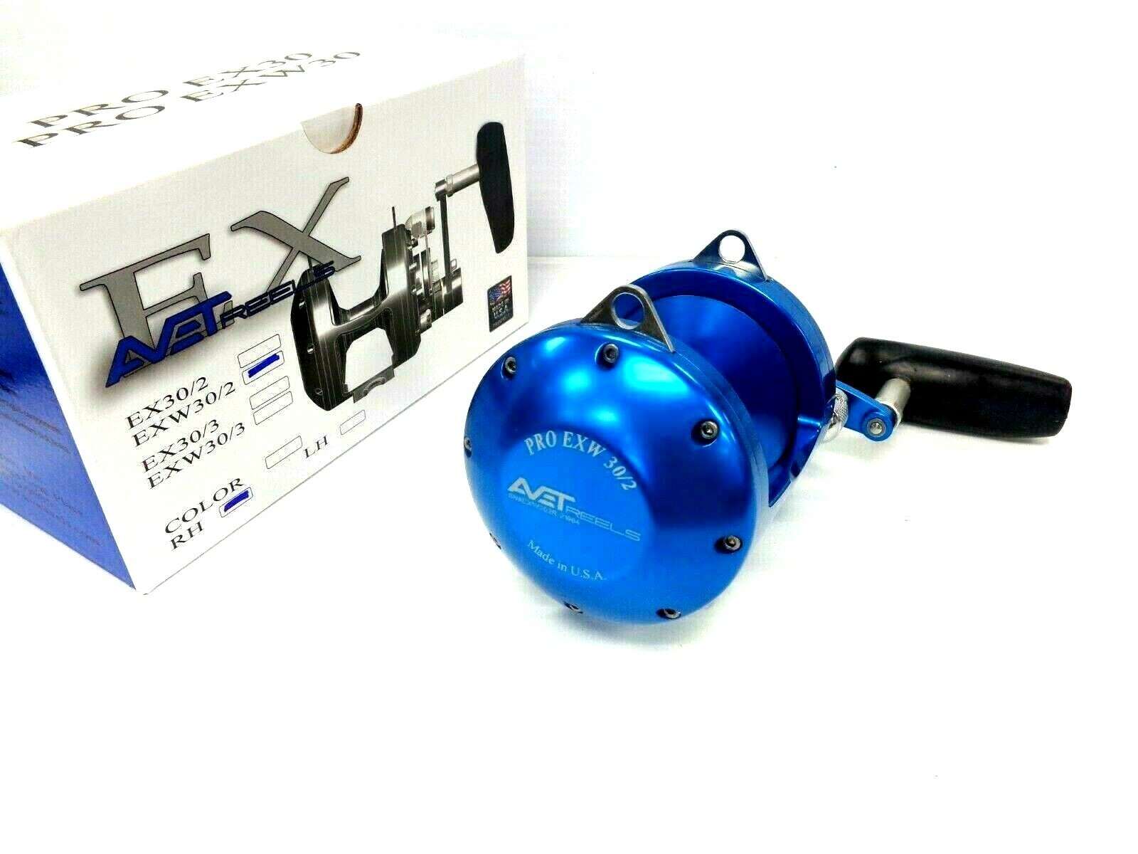 Avet EXW30/2 Two-Speed Lever Drag Reel EXW30/2 – BLUE – Right Handed NEW