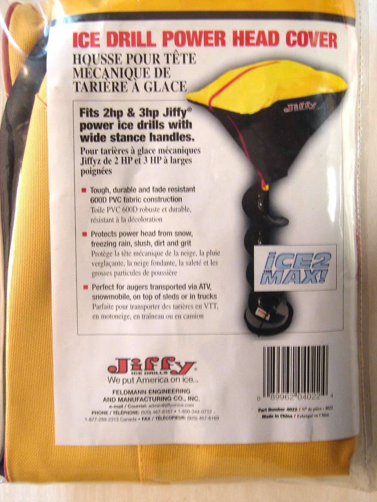 JIFFY ICE AUGER POWER HEAD COVER   #4022  –  ICE FISHING