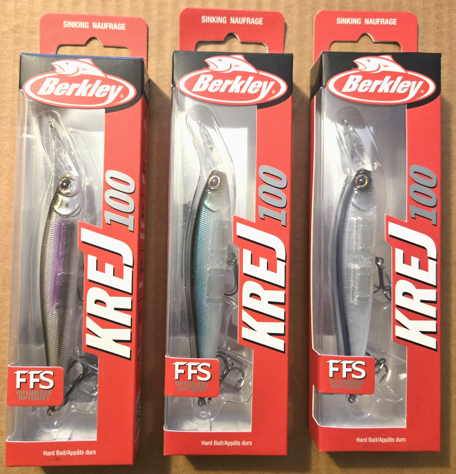 3 New Berkley Krej 100 Jerkbait – 3.9 Inch FFS Optimized Hard Baits In 3 Colors
