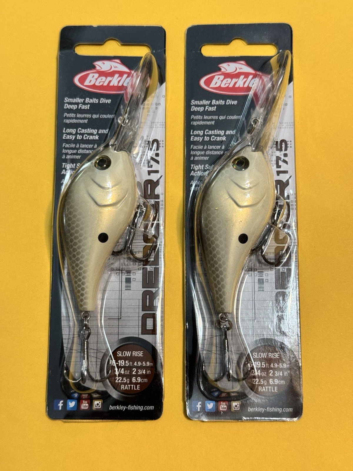 Lot Of 2  Berkley Dredger 17.5 3/4oz  2 3/4”  Honey Shad