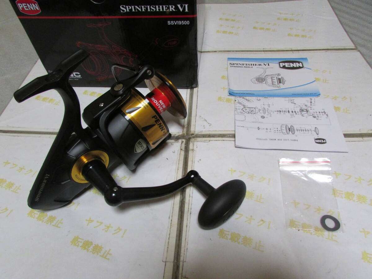 PENN SPINFISHER VI SSVI9500 SPINNING REEL EXCELLENT UNUSED ITEM BLACK GOLD