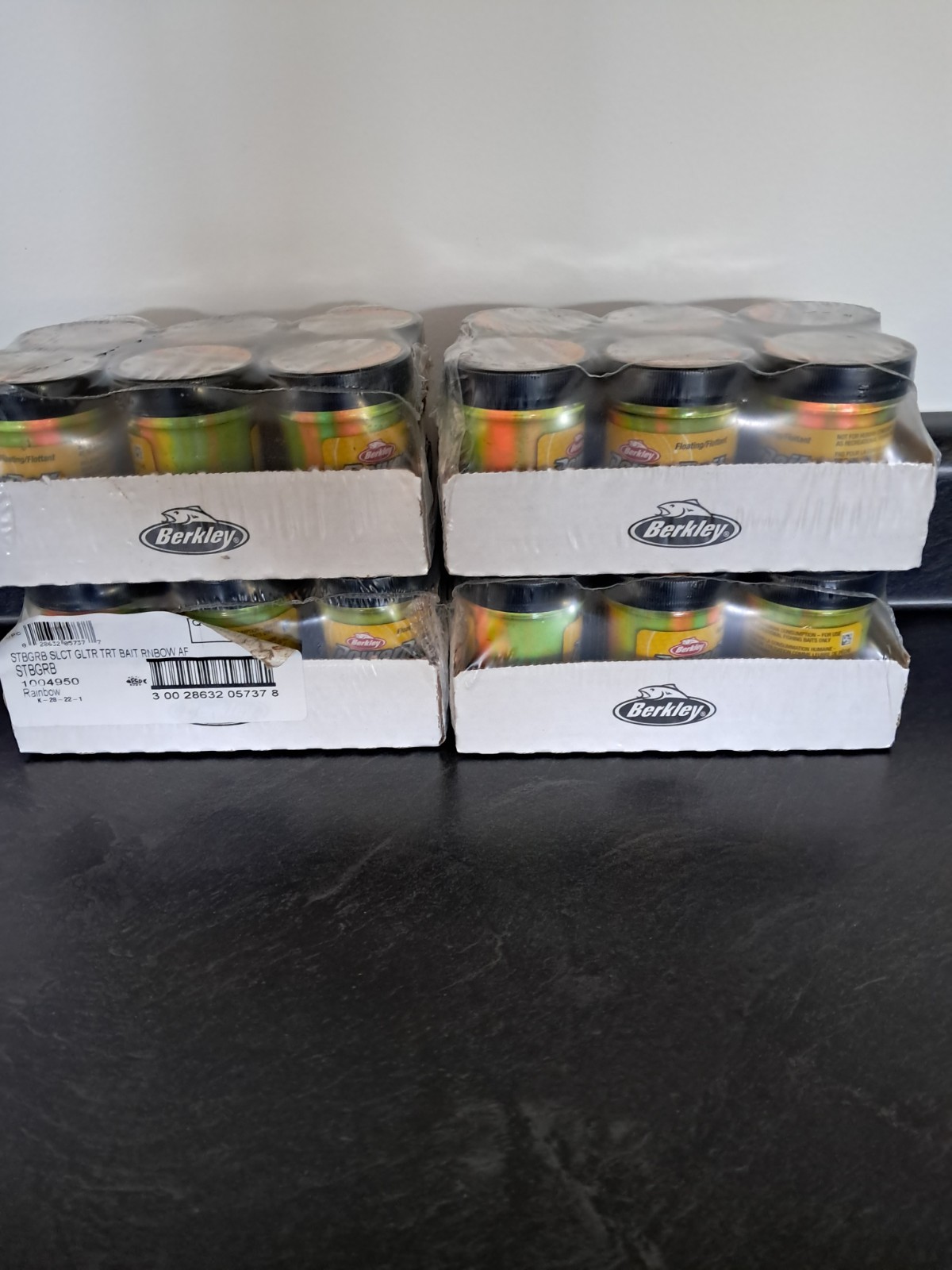 Berkley PowerBait Extra Scent Glitter Rainbow Trout Bait 1.75Oz  4 pkgs. of 6