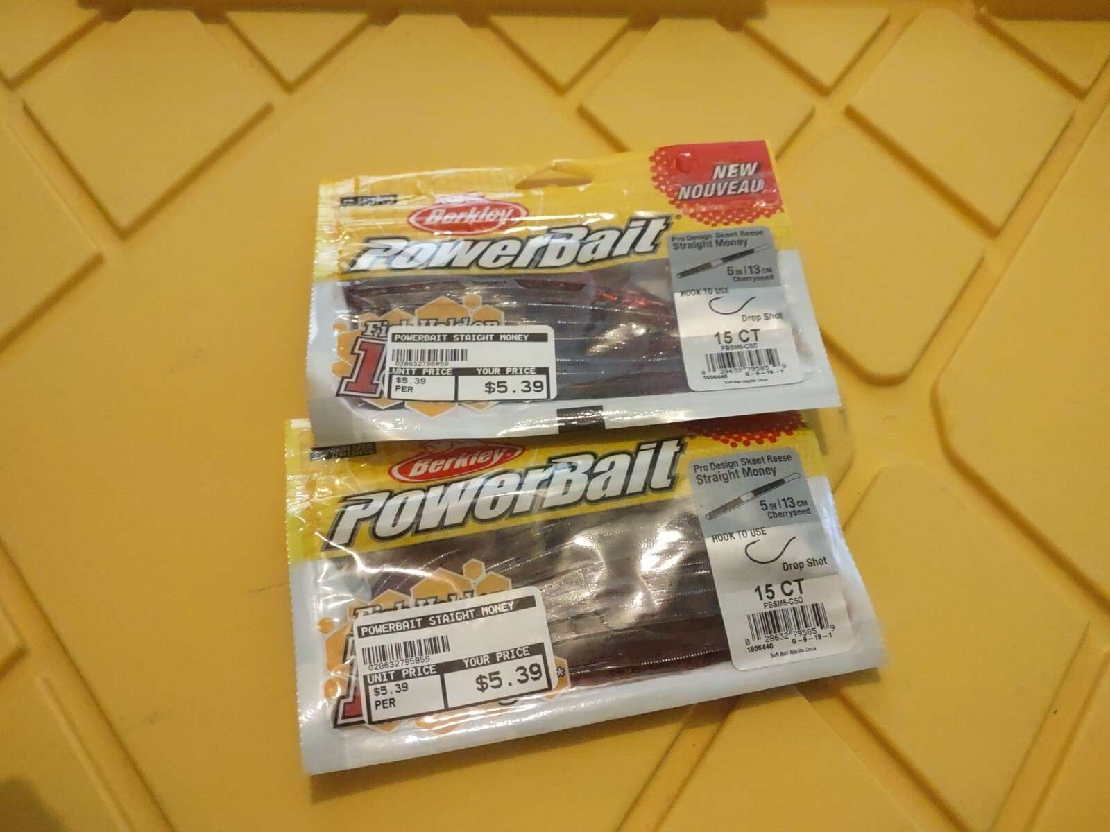 2 Packs Of 15 Berkley Powerbait 5″ Cherryseed Straight Money Worm