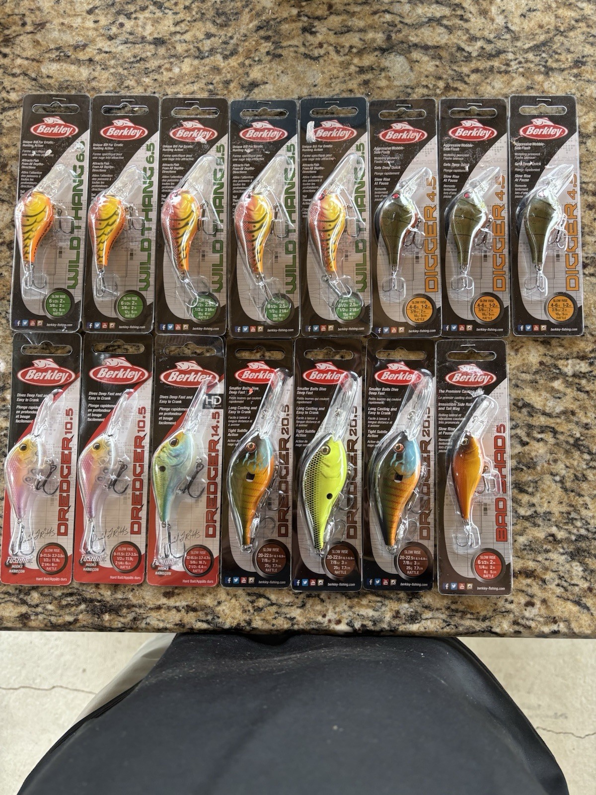 NEW ( Lot Of 15) Berkley Crank Baits 20.5 ,14.5, 10.5,8.5and 4.5