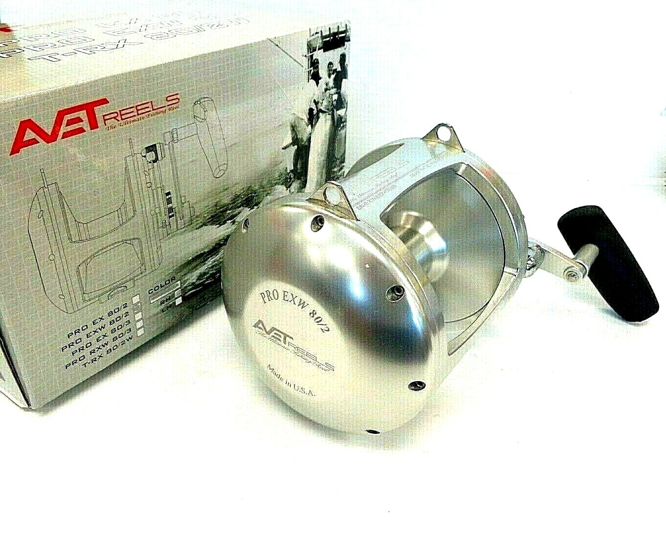 Avet EXW80/2 Two-Speed Lever Drag Big Game Reel EXW 80/2 SILVER – Right Handed