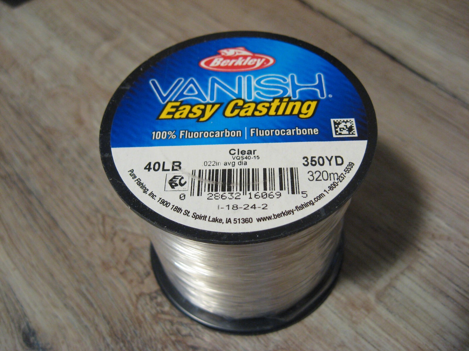 Berkley Vanish Easy Casting 100% Fluorocarbon Fishing Line 40 LB 350 Yards Clear