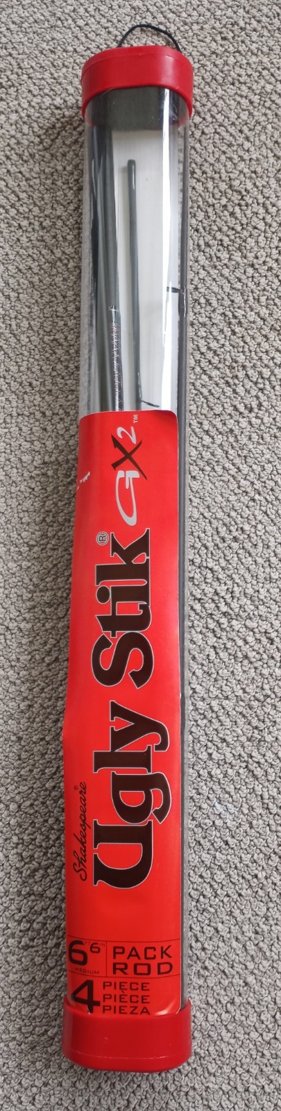 Shakespeare Ugly Stik Pack Rod GX2 6′ 6″ Medium 4-Pc Spinning USSP664M 1286736