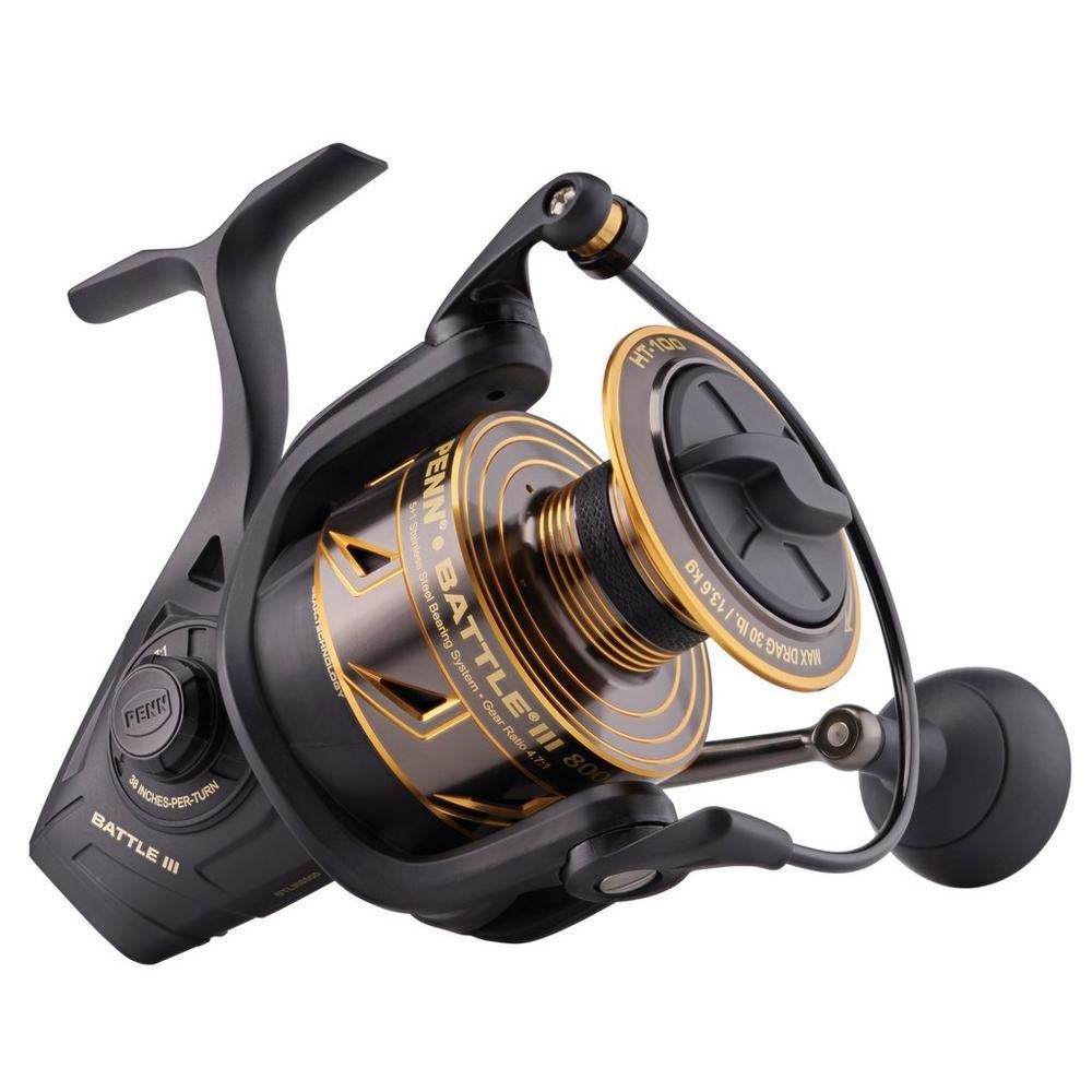 PENN Battle III Spinning Nearshore/Offshore Fishing Reel HT-100 Front Drag Up to