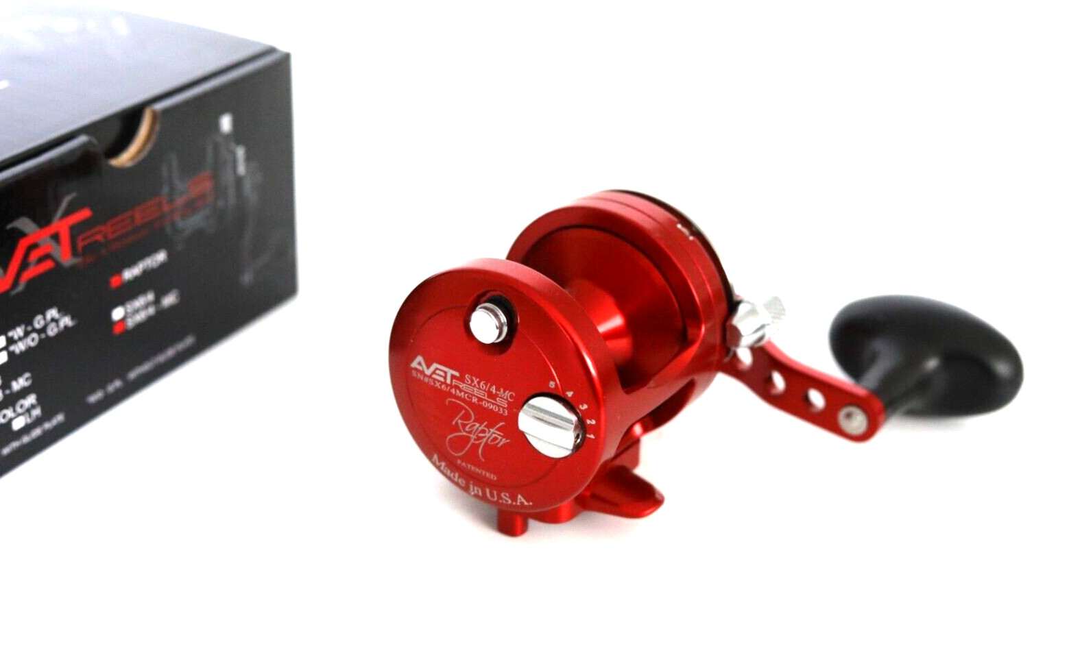 Avet RAPTOR SX6/4 MC 2-Speed Lever Drag Casting Reel MC Cast RED – Right Hand