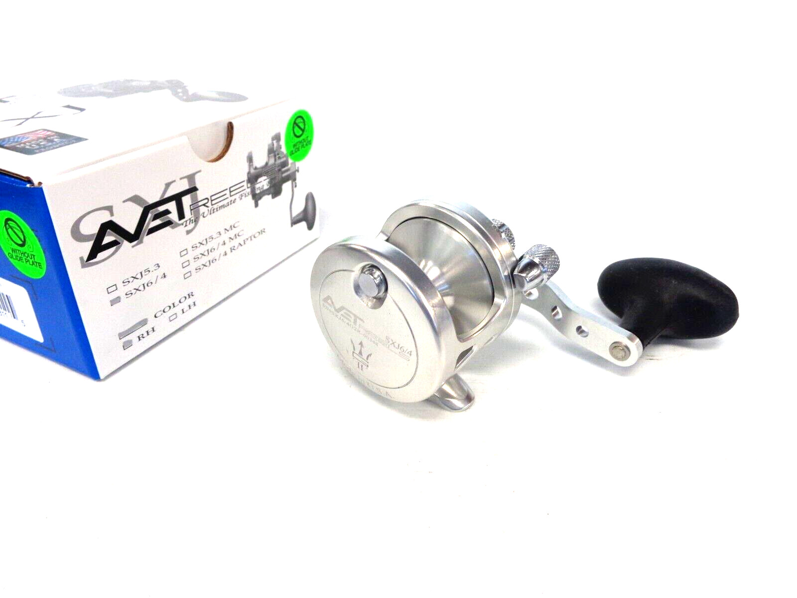 Avet SXJ6/4 G2 NGP Two-Speed Lever Drag Reel – SILVER – Right Handed