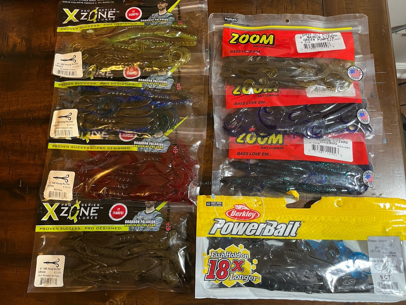 Massive Lot Of Creature Bass Baits (8 packs) – Zoom, XZone, and Berkley