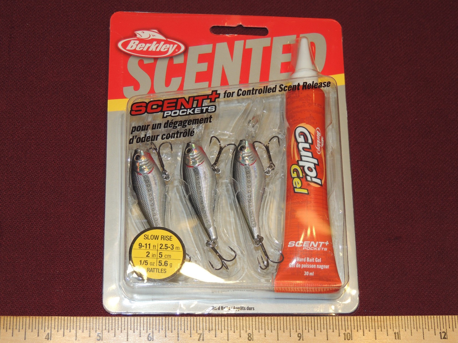 New 3 Pack Berkley Flicker Shad #5 Fishing Lures Scented Gulp Gel Blck Silver 2″