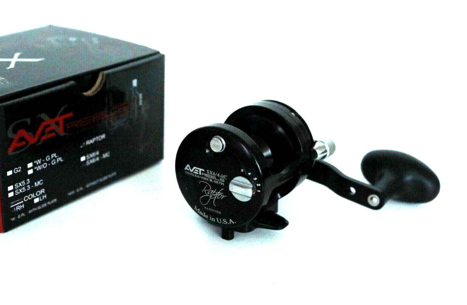 Avet SX6/4 MC RAPTOR 2-Speed Lever Drag Casting Reel MC Cast – BLACK Right Hand