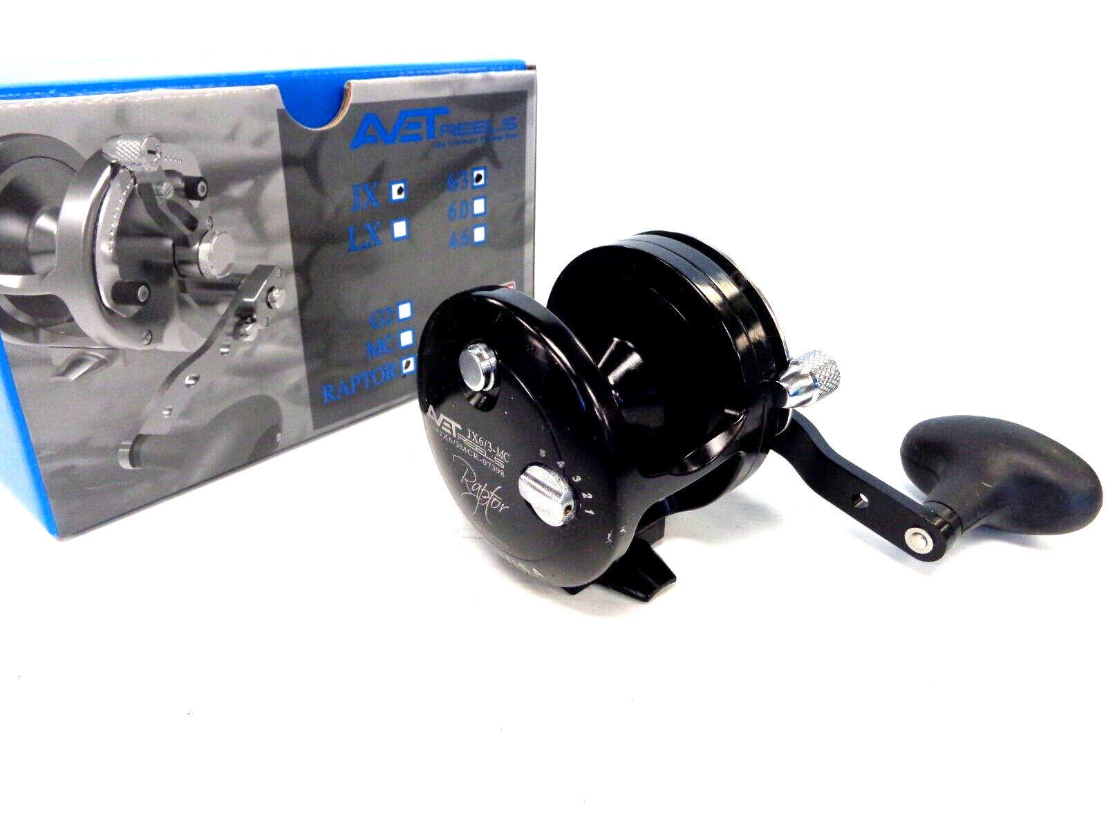 Avet JX6/3 MC Raptor Two-Speed Lever Drag Reel – BLACK – Right Handed NEW