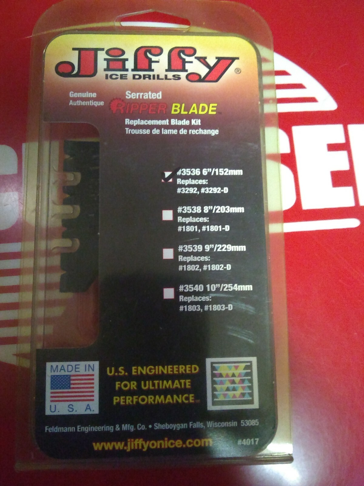 JIFFY Ice Auger 6″ RIPPER BLADE KIT 3536 3536D OEM Ice Drill 3292 3292D