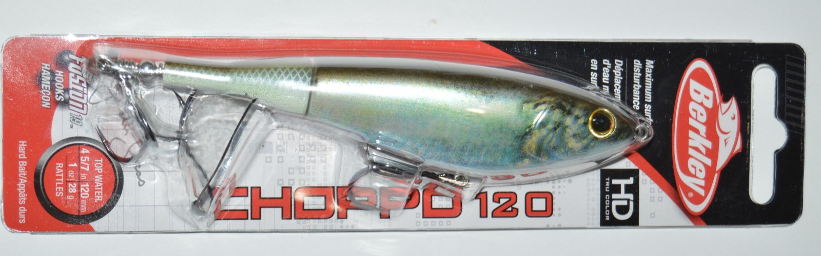 berkley choppo 120 bass surface lure 4 5/7″ 1oz rattles hd blueback herring