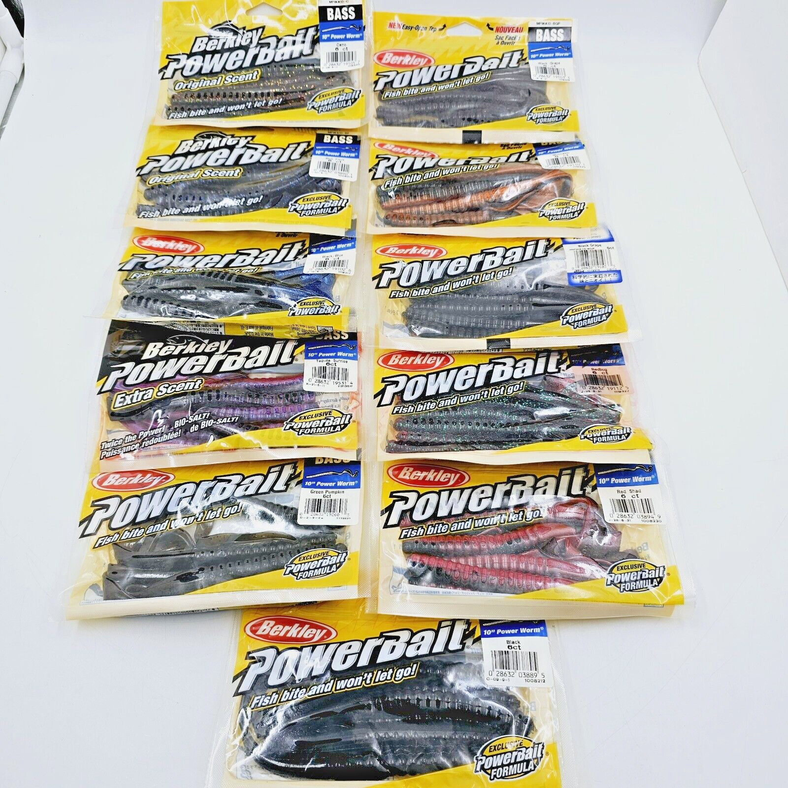 Berkley PowerBait 10″ Power Worm You Pick Color 6 Count Pack 10in Bass Fishing
