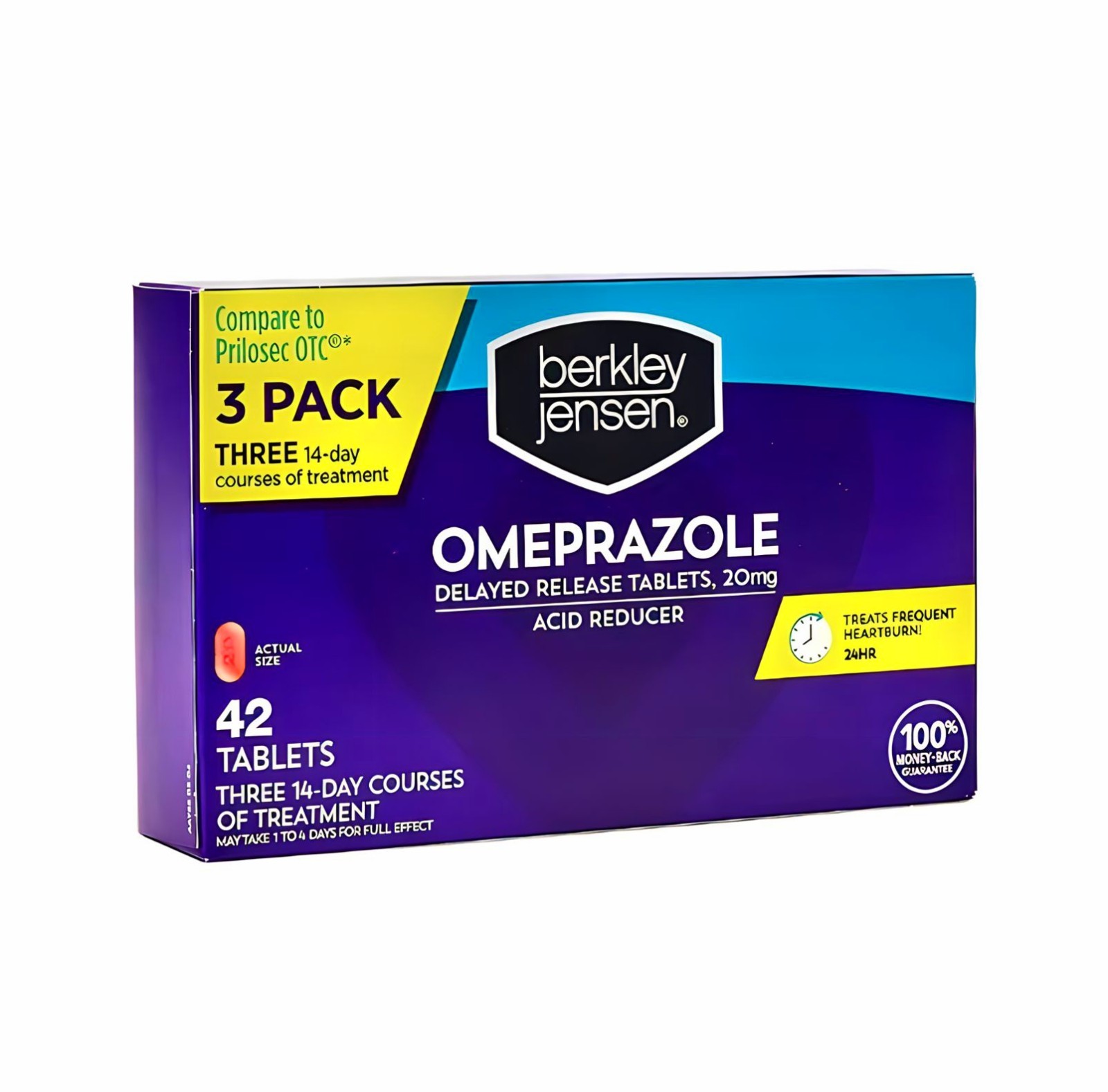 Berkley Jensen Omeprazole 20 mg Delayed Release, 42 Count (Pack of 1) 09/2026+