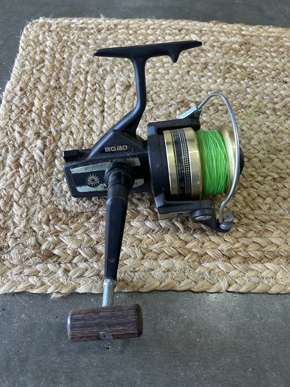Daiwa Black Gold BG20 Spinning Reel 3 Ball Bearings Fishing Vintage