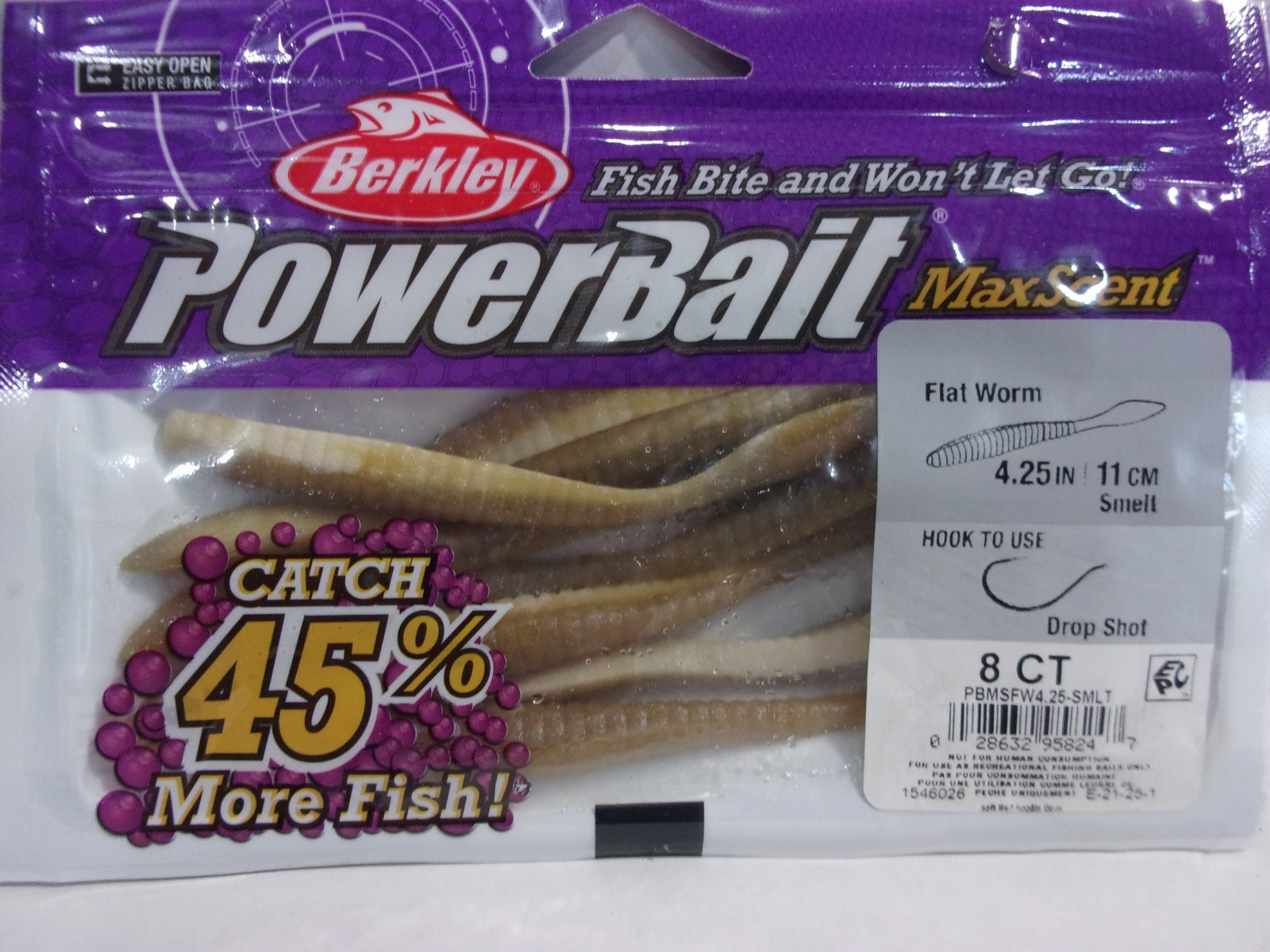 Berkley Max Scent PowerBait  4.25″ Flat Worm Choose your colors!