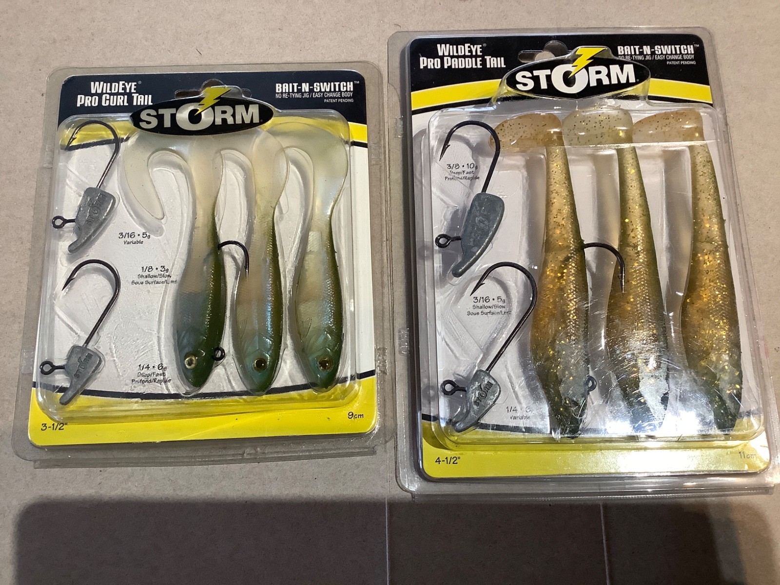 Vintage Berkley WildEye Pro Curl Tail & Pro Paddle Tail weight options NIP