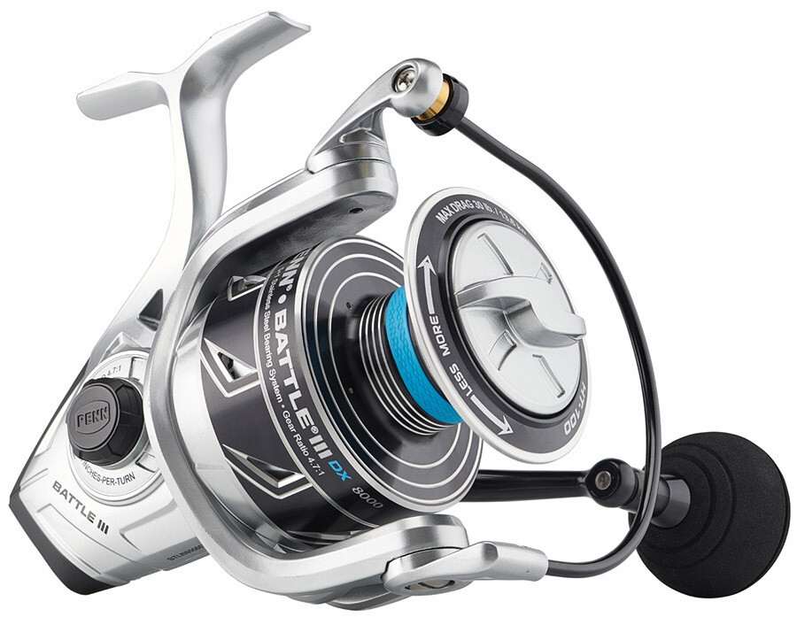 Penn Battle III BTLIII8000DX Saltwater Spinning Fishing Reel + free stickers