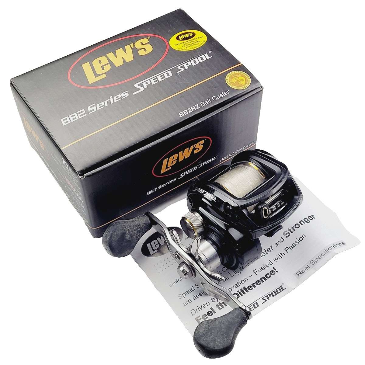 Lew’s Baitcasting Reel BB2HZ R/H 10BB 6.4:1 Speed Spool Black Low in Box