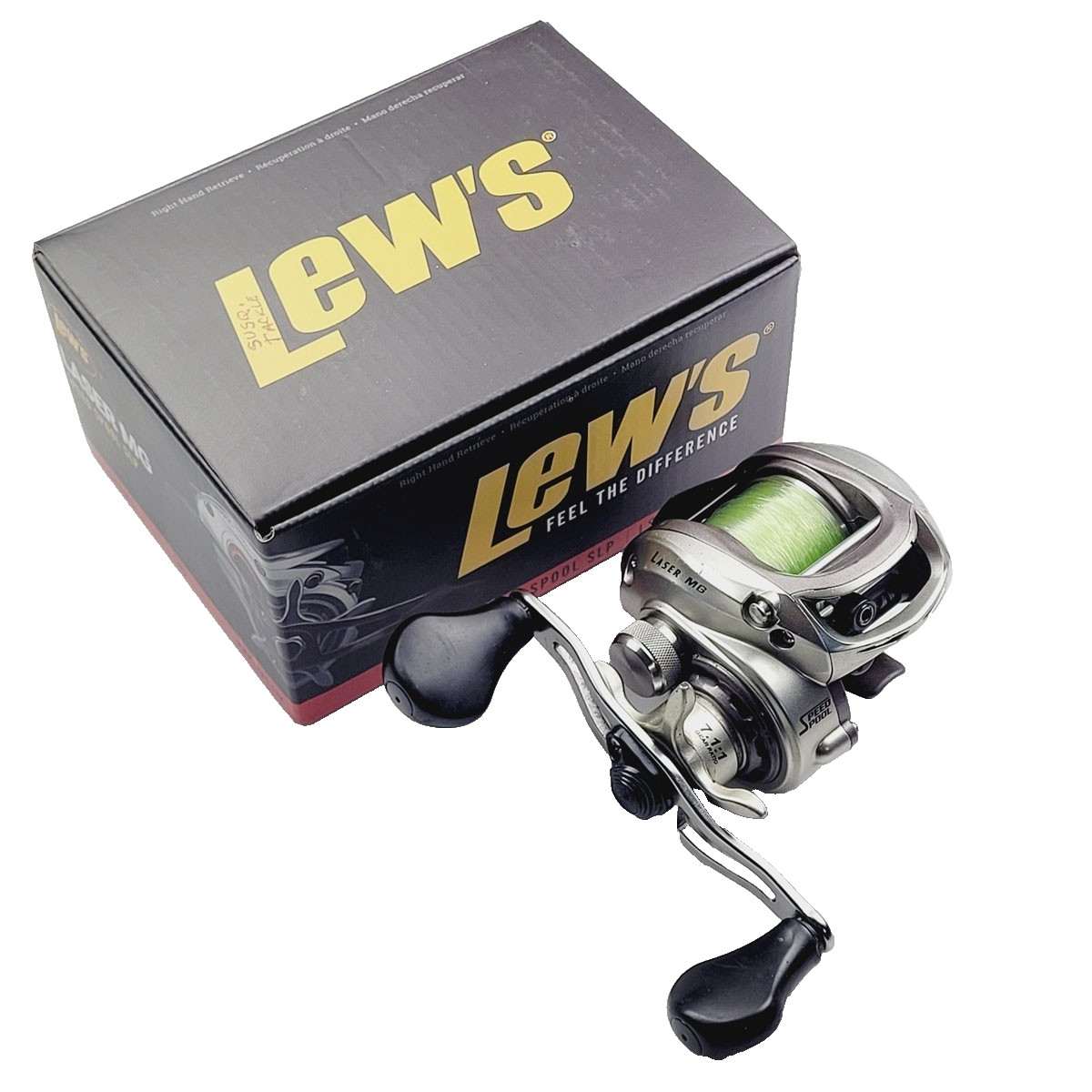 Lew’s Baitcasting Reel Laser MG LSG1SHAMG R/H 8BB Speed Spool Silver in Box