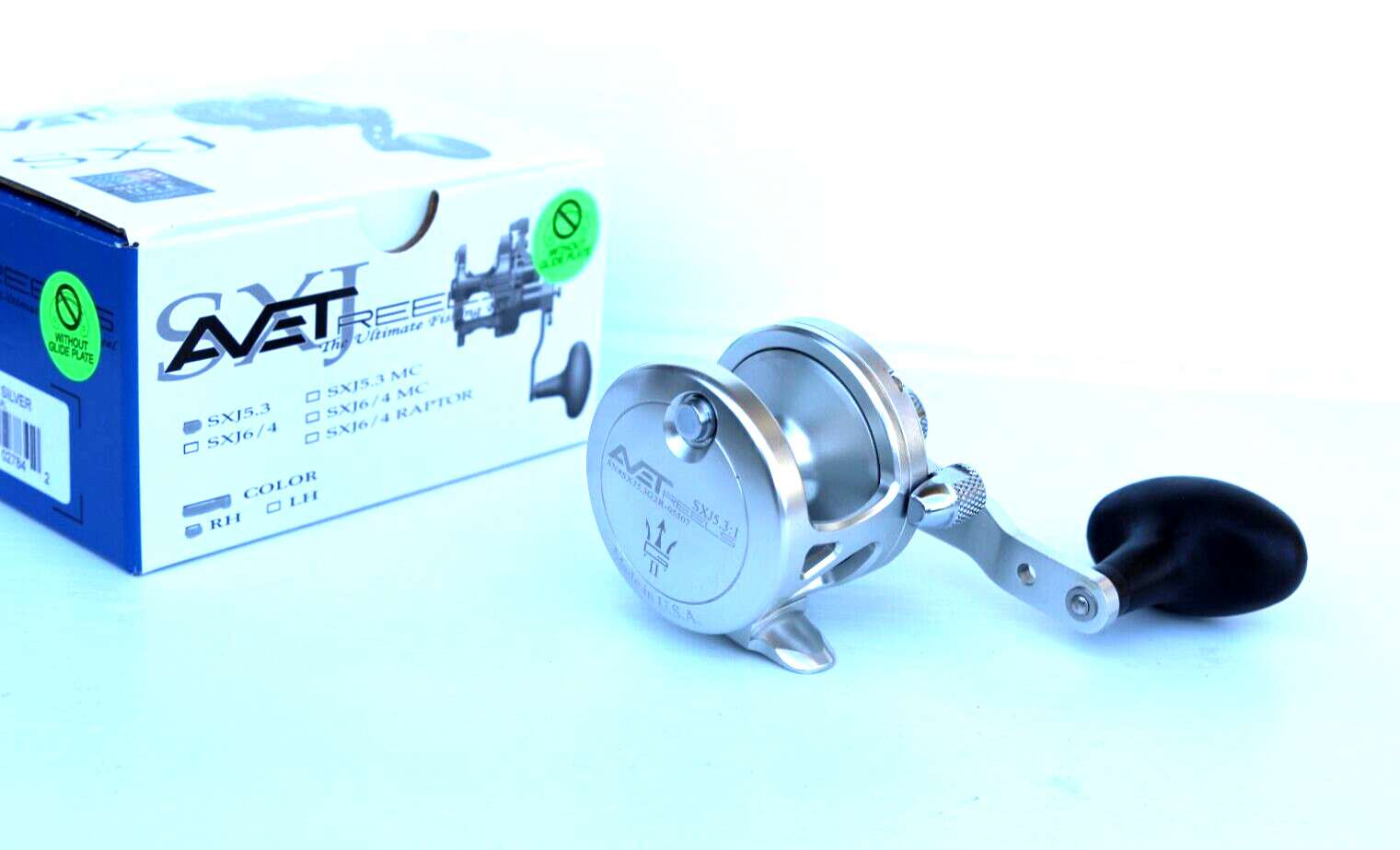 Avet SXJ5.3 G2 NGP Single Speed Lever Drag Reel – Right Hand – SILVER