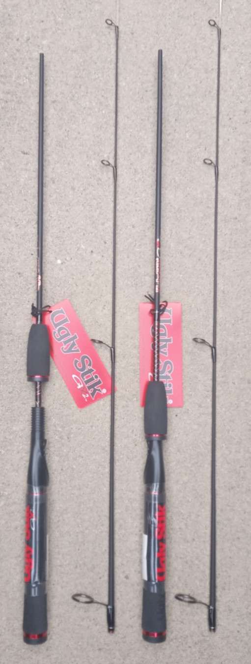 2 SHAKESPEARE UGLY STIK stick  GX2  5’10” two piece spinning rods  Medium