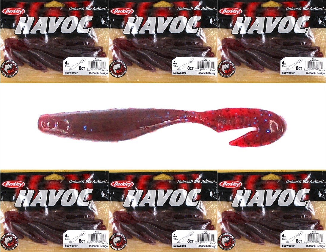 (6) Unopened Bag Berkley Havoc 4″ Mike Iaconelli Subwoofer Plum Brand New
