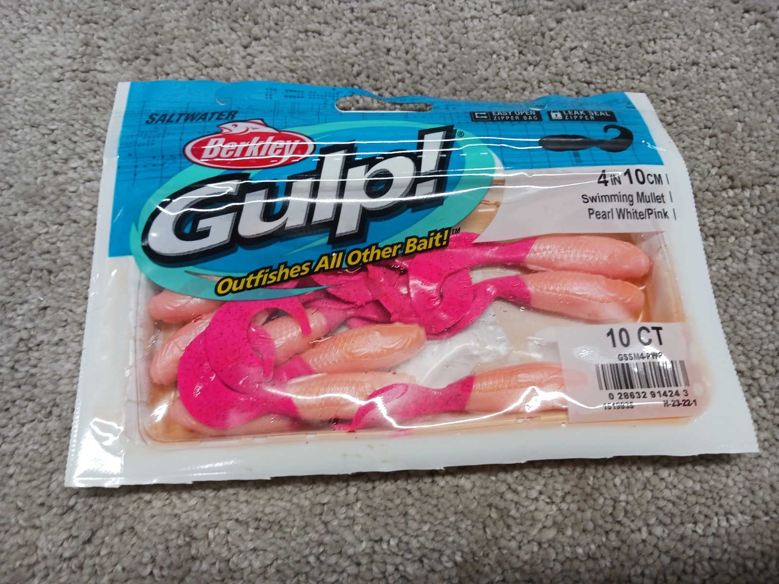 Berkley Gulp! Saltwater Fishing 4″ Swimming Mullet Pink 10 CT New