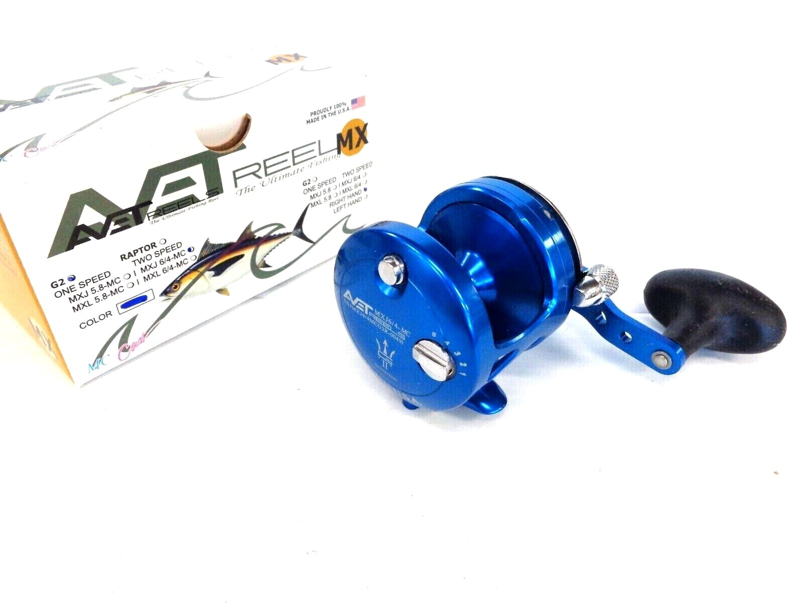 Avet MXJ6/4 G2 MC Two-Speed Lever Drag Casting Reel MC – Right Handed – BLUE