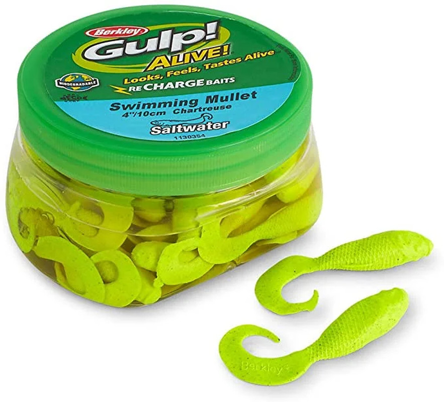 Gulp Alive Saltwater Swimming Mullet (3″-6″, Pint, Asst. Colors)