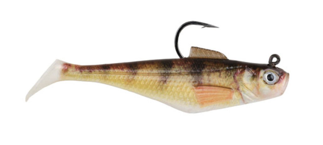 Berkley Powerbait Pre-Rigged Swim Shad with 3D Eyes, 3″, 5pk, HD Yellow Perch