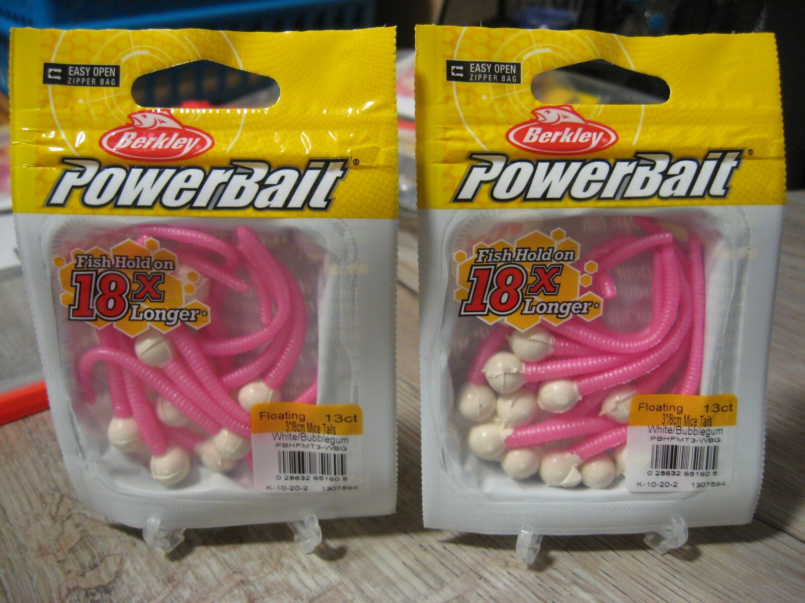 2 Packs Berkley 3″ Floating Mice Tails Soft Fishing Bait White Bubblegum