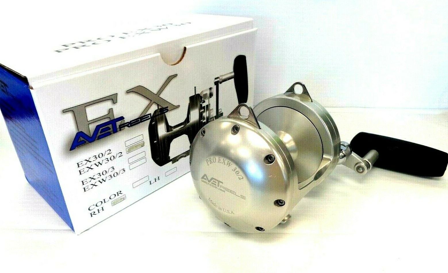 Avet EXW30/2 Two-Speed Lever Drag Reel EXW 30/2 – SILVER – Right Handed NEW